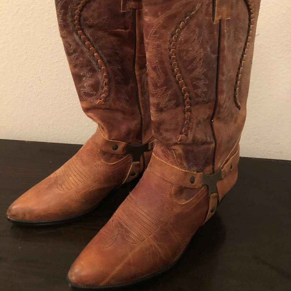 Brown Leather Heeled Boots